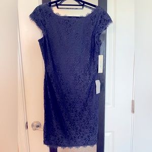 Eliza J Dark Blue Lace Cocktail Dress
